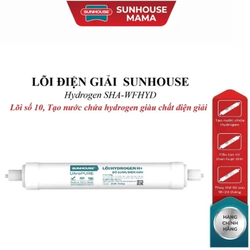 Lõi điện giải SUNHOUSE Hydrogen SHA-WFHYD, lõi số 10, Cấu tạo từ than hoạt tính, chất điện giải Magnesium