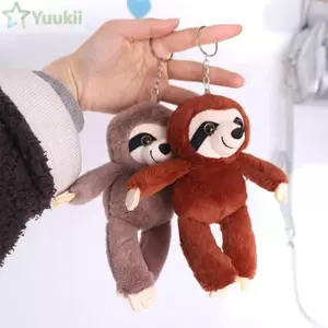 YUUKII Sloth Mặt dây chuyền nhỏ, Mặt dây chuyền mô phỏng Con lười động vật nhồi bông, Móc khóa mềm dễ thương Mô phỏng Sloth Pendan