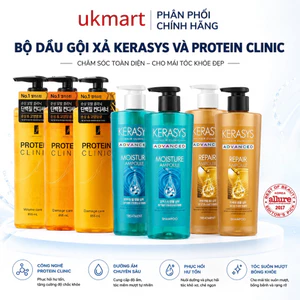 Bộ Dầu Gội Và Dầu Xả Kerasys Advanced Chăm Sóc Tóc Chắc Khỏe, Cải Thiện Tóc, Elastine Amino Protein