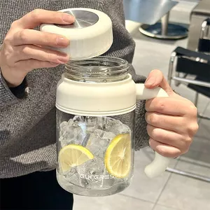 Cốc trà dung tích lớn văn phòng Cốc tiện dụng có tay cầm Cốc nước Borosilicate cao chịu nhiệt độ cao Cốc thủy tinh một lớp đơn giản CBSL