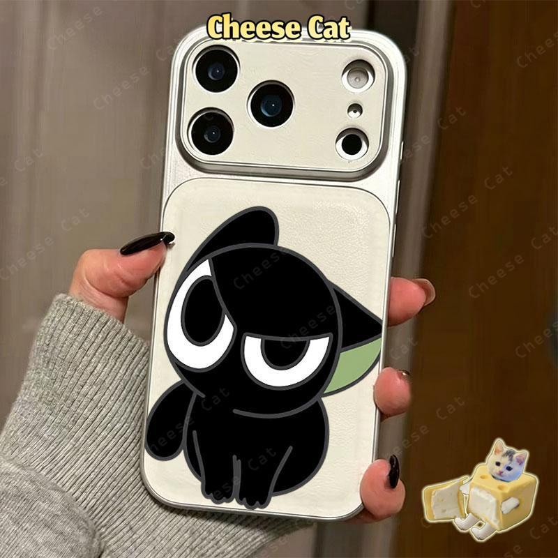 Ốp điện thoại mèo đen nhỏ dễ thương cho iPhone 15 14 11 12 13 Pro Max XR Xs Max 17 Pro 16 Plus Bao Da bảo vệ