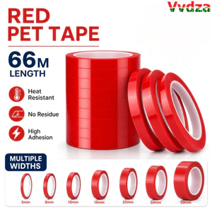 Băng đánh dấu VVDZA, Băng mã hóa 66 mét rộng 3 / 5 / 8 / 10mm, Băng đánh dấu màu đỏ