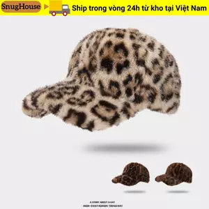 Mũ bóng chày SNUGHOUSE, Mũ sang trọng đa năng có thể điều chỉnh, Mũ Hip-hop in họa tiết da báo thời trang đường phố Thu đông