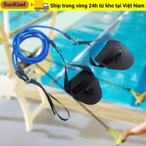 SUNKISSD Bơi Cánh Tay Huấn Luyện Thể Dục Thắt Lưng Đàn Hồi Thể Dục Treo Tường Ròng Rọc Dây Kéo Dây Đeo Đất Bơi Huấn Luyện