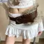 Bluelover PU Studded Da Lông Thắt Lưng Lông Thú Giả Cay Cô Gái Phong Cách Lông Tơ Dây Thắt Lưng Phong Cách Hàn Quốc Trang Trí Quần Jean Y2K Dây Thắt Lưng Mới