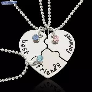 Bluelover 3 Cái / bộ Trái Tim Chia Mặt Dây Chuyền Nelace Người Bạn Thân Nhất Bff Tình Bạn Cặp Đôi Nelace Trang Sức Thời Trang Mới