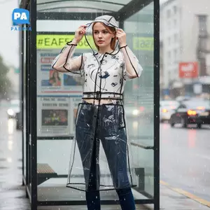 Áo mưa dài PVC trong suốt chống thấm nước nhẹ Unisex cho công viên giải trí Đi xe dưới nước Sự kiện ngoài trời VN