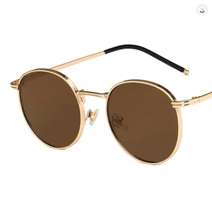 Kính Mát Nữ Hình Bầu Dục Vành Kim Loại Retro Thời Trang UV400 Kính Mát Dành Cho Nam