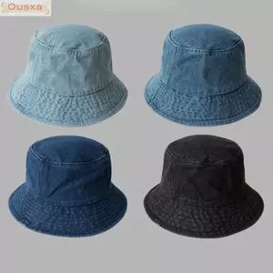 Mũ chống nắng OUSXA Panama, Mũ xô Cotton màu trơn nhiều màu, Sunbonnet vải mùa hè Unisex