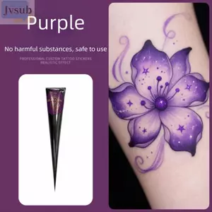 JVSUB Henna Tattoo Cream, Bán vĩnh viễn Màu nâu đen Henna Paste Cone, Kem xăm hình Dễ sử dụng Tạm thời Dán hình xăm Mehndi Design