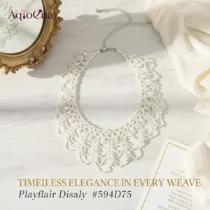 AqToCna Ngọc Trai Nhiều Lớp Nelace Dành Cho Nữ Phong Cách Bohemian Đính Hạt Ren Viền Cổ Choker Phóng Đại Ngọc Trai Trang Sức Quà Tặng AqToCna