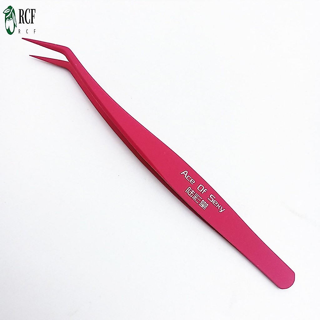 Thép không gỉ Slanted Eye Brow Kẹp Lông Mi Giả Nối Dài Nhíp Trang Điểm Dụng Cụ Mỹ Phẩm