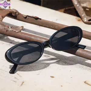 Kính râm hình bầu dục nhỏ RTJIFSS, Kính râm hình bầu dục Y2K phong cách cổ điển, Sắc thái bảo vệ UV400 cổ điển dành cho nữ và nam giới