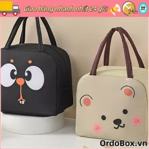 ORDOBOX Túi đựng đồ ăn trưa hoạt hình, Túi đựng hộp cơm trưa cách nhiệt cầm tay giữ nhiệt, Phụ kiện hộp cơm trưa Túi giữ nhiệt bằng vải Túi đựng thức ăn nhỏ Túi làm mát