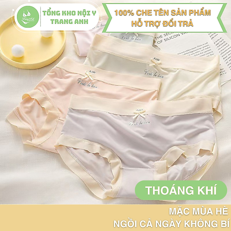 Combo 10 Quần Lót Su Lụa Băng Chữ Air, Quần Lót Tàng Hình Mát Lạnh Mềm Mại Co Giãn Tốt Size 40-70Kg (MÃ 2916)