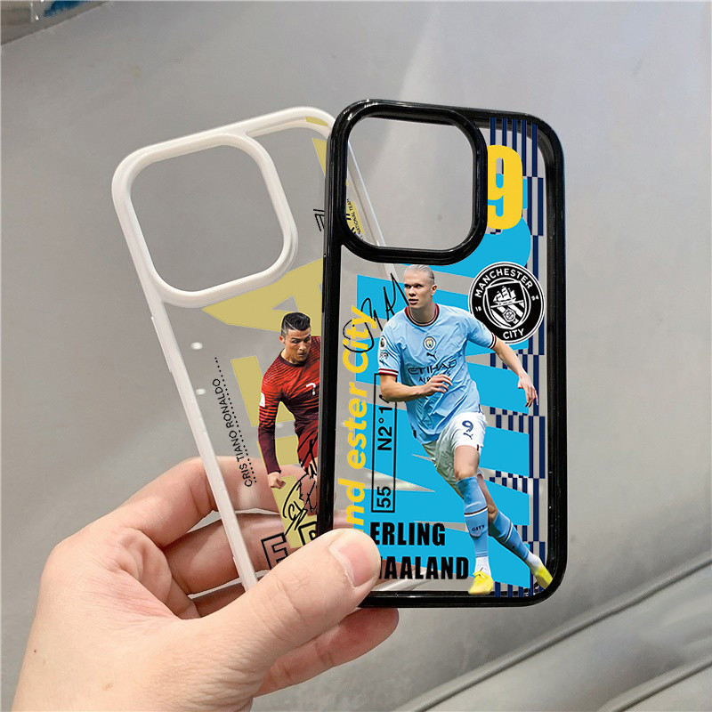 Ốp Điện Thoại Trong Suốt Cho iPhone 16 15 11 12 13 14 Pro 17 Max 7 8 Plus 16e SE2 X XS Max XR Bóng Đá Siêu Sao Chống Sốc