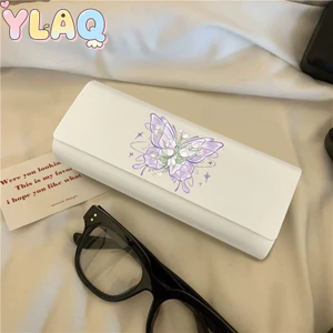 Hộp đựng kính từ tính màu nước màu tím hình bướm màu tím Bảo quản kính mắt di động để sử dụng hàng ngày