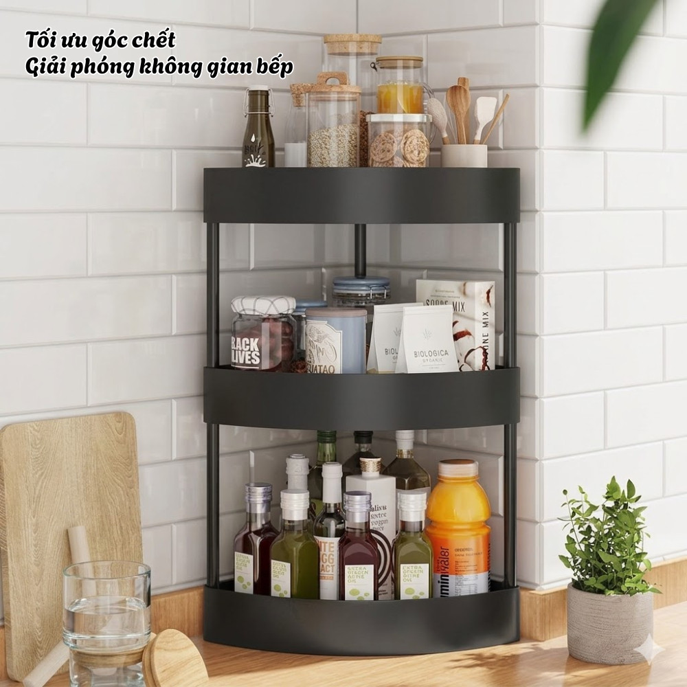 Kệ Đựng Gia Vị Đa Tầng, Kệ Góc Bếp Để Chai Lọ, Hộp Gia Vị Gọn Gàng, Tiết Kiệm Không Gian HOMIE