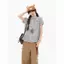 Áo sơ mi ngắn tay kẻ sọc xanh cổ điển Hàn Quốc dành cho nữ phong cách Preppy Áo sơ mi ve áo hẹp đẹp Top phù hợp