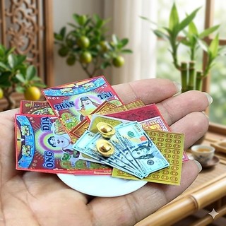 Đĩa Giấy Tiền Vàng Cúng Thần Tài Thổ Địa Mini