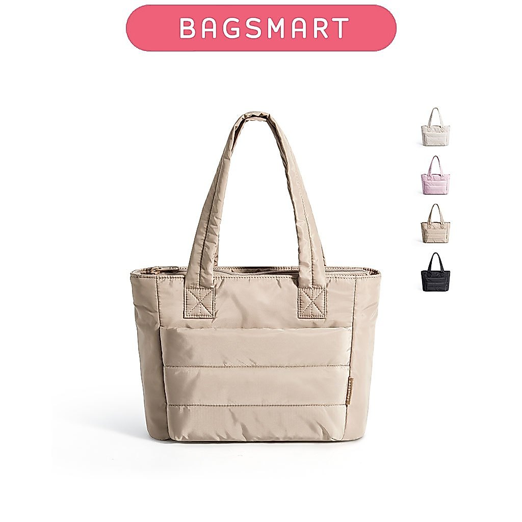 BAGSMART Túi Tote dành cho nữ, Túi Tote phồng nhẹ có ngăn, Túi xách đeo vai chần bông dành cho du lịch