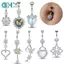 GHX Trái Tim Bướm Hoa Rốn Nhẫn Nữ Thiết Kế Dễ Thương Với Thép Không Gỉ Trang Phục Mùa Hè VN