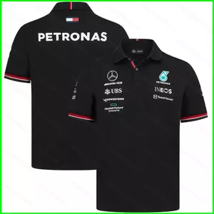 PS1 2022 F1 Mercedes AMG Petronas Team Polo Áo Thun Áo Thể Thao Tee Tay Ngắn Plus Kích Thước Unisex SP1