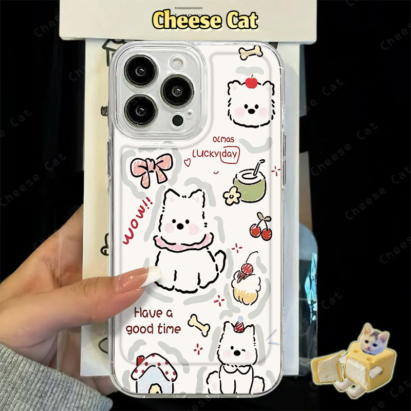 Dễ Thương Dừa Tây Nguyên Chó Ốp Lưng iPhone cho iPhone 17 Pro 16 15 14 Plus 11 12 13 Pro Max XR Xs Max 7 8 Plus