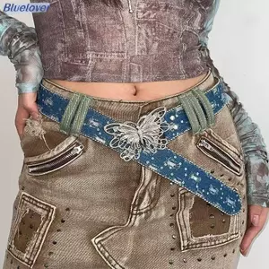 Bluelover Phong Cách Hàn Quốc Retro Quần Jean Thắt Lưng Nữ Cá Tính Y2K Vintage INS Phong Cách Với Quần Jean Thắt Lưng Trang Trí Thắt Lưng Quần Áo Phụ Kiện Mới