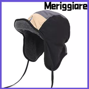 Mũ Bomber mùa đông MERIGGIARE, Mũ lông cừu ấm áp 5 ngăn màu phù hợp với mũ Lei Feng, Phong cách Nhật Bản Retro Bảo vệ tai nữ Mũ sang trọng mùa thu đông