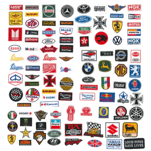 Đua Xe Logo Vải Miếng Dán DIY Velcro Lưng Keo Dính Thêu Băng Tay BMW Volvo Audi Cho Người Phụ Nữ