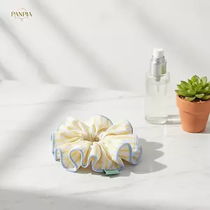 PNPIA- Sọc Lớn Ruột Scrunchie Thoáng Khí Thoải Mái Thời Trang Phụ Kiện Tóc Cho Bé Gái Dailymute