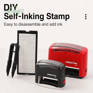 CATMALLER88 Bộ tem DIY, Bộ tem tự động trả lại mực tự động đa kích thước, các loại chữ cái Tấm nhựa màu đỏ đen Monogram in tem để sử dụng cho doanh nghiệp