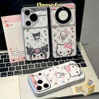 KT Ốp Điện Thoại Da Cao Cấp Kitty Mèo Kurom Cho iPhone 12 13 11 14 Plus 15 16 17 Pro Max 17 Air Xs Max XR