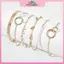 MYPANDA 6 Cái / bộ Bộ Vòng Tay Boho Nữ Dép Lá Dây Xích Tròn Lắc Tay Trang Sức.