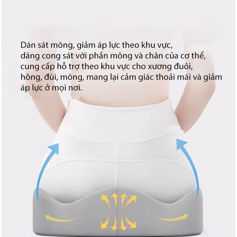 Đệm Lót Ghế Công Thái Học 3D,Gối lót ghế ngồi y tế chống trĩ giảm ê mỏi mông cho dân văn phòng