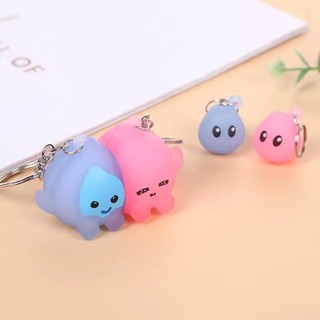 Kawaii Dễ Thương Từ Hút Móc Khóa Treo Phụ Kiện Động Vật Phát Sáng Trong Tối Móc Khóa Hoạt Hình PVC Cặp Đôi Móc Khóa Cô Gái