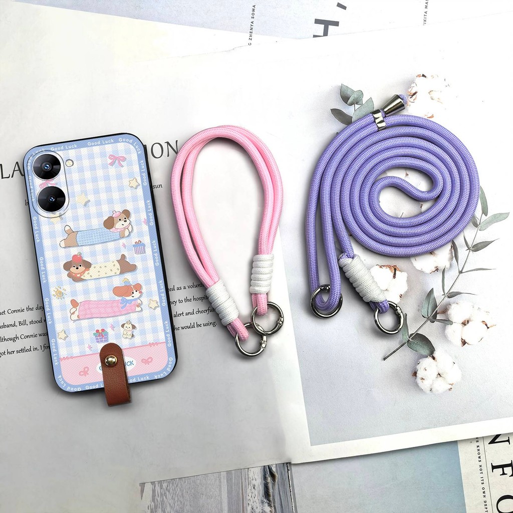 Ốp Điện Thoại TPU Silicon Cho OPPO Realme V30 / V30T Chống Bụi Bẩn Chống Va Đập Chống Bụi Dây Buộc Dễ Thương Vỏ Mềm Bền Thiết Kế Thời Trang Đeo Ngang Chống Thấm Nước Chống Sốc Graffiti Diagonal