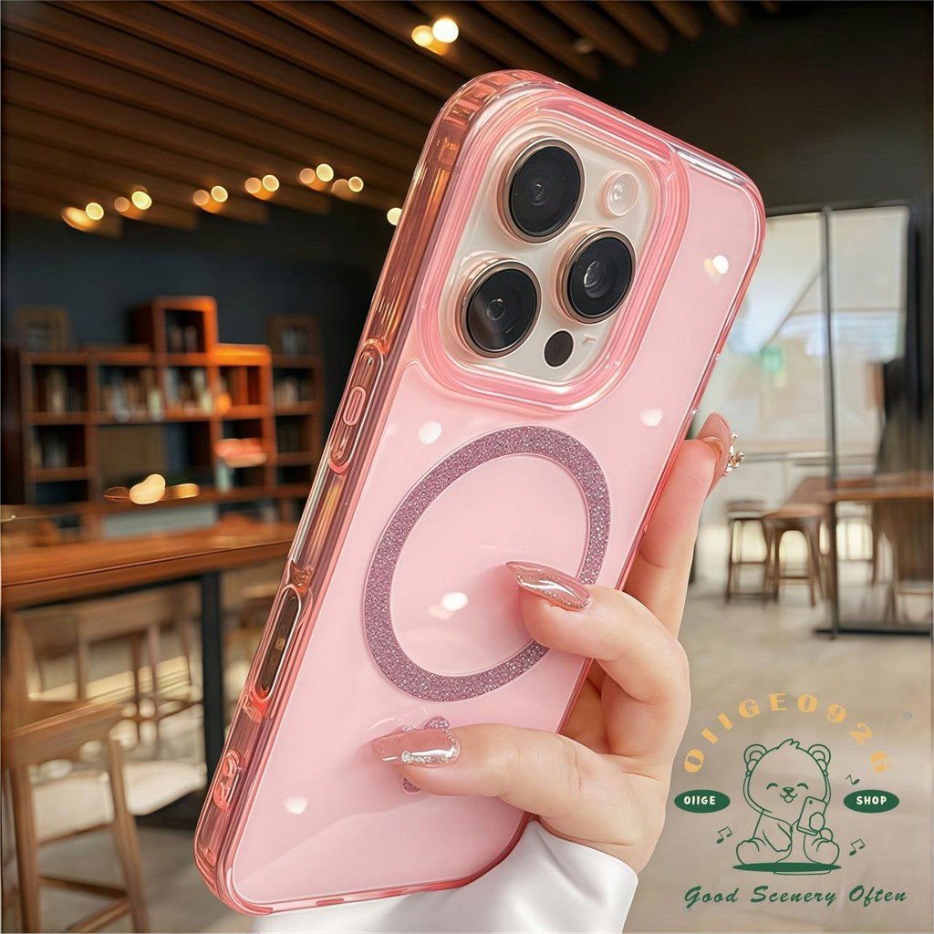 Ốp điện thoại từ tính pha lê đá lấp lánh iphone16 Pro Max 15 14 13 12 11 vỏ cho vỏ iPhone Vỏ mềm silicon TPU chống sốc