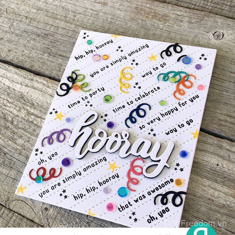 Hoan hô! Khuôn cắt kim loại bằng thép carbon Mẫu DIY dập nổi và tạo hoa văn cho scrapbook album và thiệp