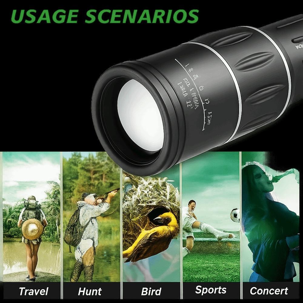 Kính thiên văn một mắt JIGK, Phạm vi Zoom HD công suất cao 16x52, Kính viễn vọng gián điệp ban đêm lấy nét kép tầm xa ngoài trời