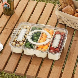 Hộp đựng trái cây di động và tay cầm Khay đựng rau quả có thể tái sử dụng Đĩa chia có thể tháo rời để đi bộ đường dài Bánh quy các bữa tiệc Hạt Chip