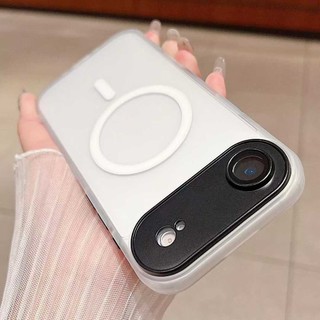 Ốp Acrylic Mờ Thu Hút Từ Tính Cho IPhone 17 16 15 14 Max 14Plus 15Plus 16Plus Vỏ Ống Kính Kim Loại Bảo Vệ Chống Rơi