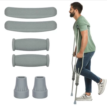 Nạng Đôi Nạng Tay Cầm Chân Bao Ba Mảnh Gãy Nách Nạng Phụ Kiện Đệm Nách Bảo Vệ Người Khuyết Tật Người Cao Tuổi Thảm Chống Trơn Trượt N