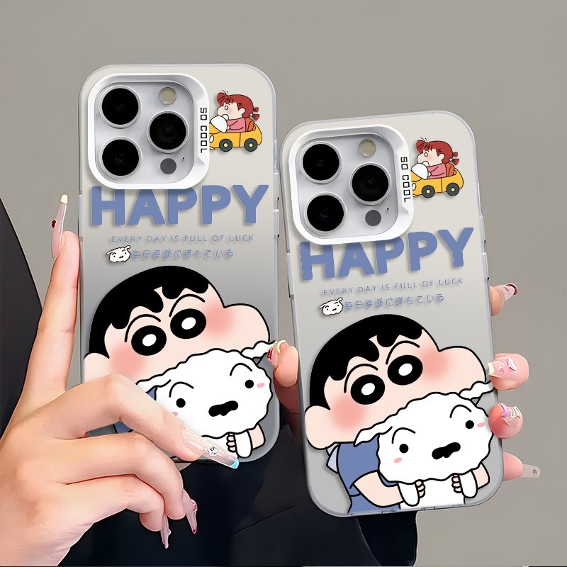 Ốp Lưng iPhone Hình Shin Và Bạch Tuyết Dễ Thương - Tương Thích 16/15/14/13/12/11 Pro Max, XS Max, X