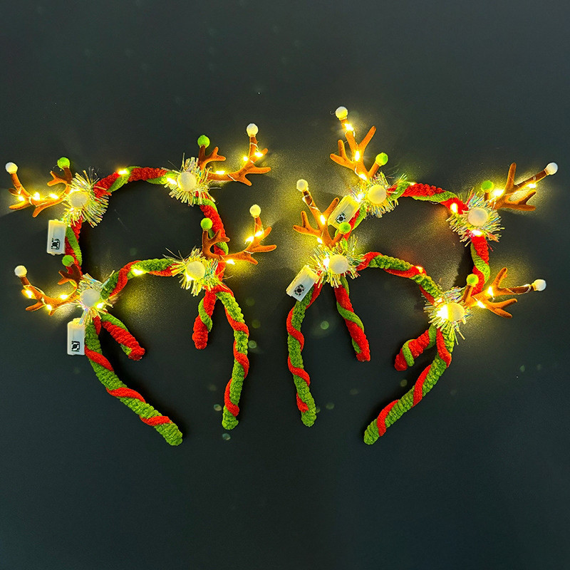 Đèn LED phát sáng cho băng đô và cây Noel, phụ kiện Giáng Sinh với bông tuyết