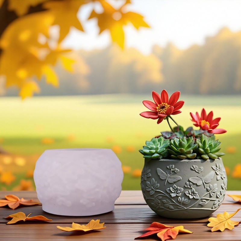 Khuôn trồng cây silicon có thể tái sử dụng Wellb với nhựa thiết kế chuồn chuồn chi tiết
