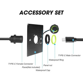 Bộ chuyển đổi cáp ALMA1 USB-C, có nắp bụi Đầu nối cáp 1M, Cổng đơn Type C Nữ sang Nữ USB-C Chống nước Type-C