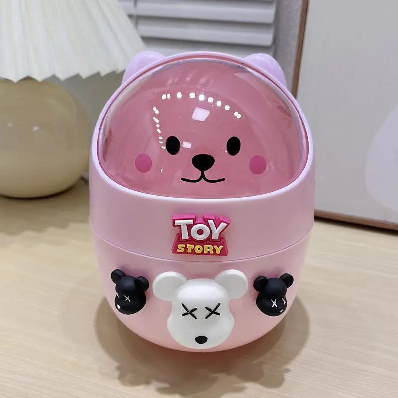 Máy Tính Để Bàn Thùng Rác Để Bàn Mini Thùng Rác Có Thể Ký Túc Xá Vệ Sinh Cá Nhân Có Nắp Hoạt Hình Dễ Thương Đầu Giường Thùng Rác Nhỏ TRAA