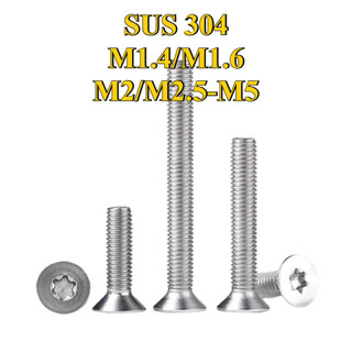 Vít inox 304 đầu chìm GB2673 đầu phẳng hoa mận bên trong có cột bu lông vít chống trộm M1.4 / M1.6 / M2 / M2.5 / M3 / M4 / M5 [LXY-CB-1]